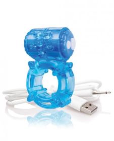 Screaming O Charged Big O Vibrating Cock Ring Blue